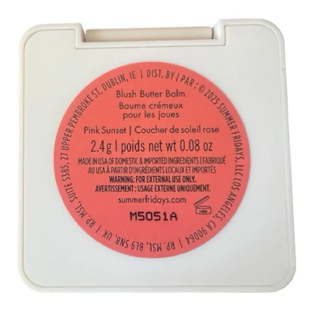 Summer Fridays Blush Butter Balm - “Pink Sunset” NIB Full Size 0.08 oz.